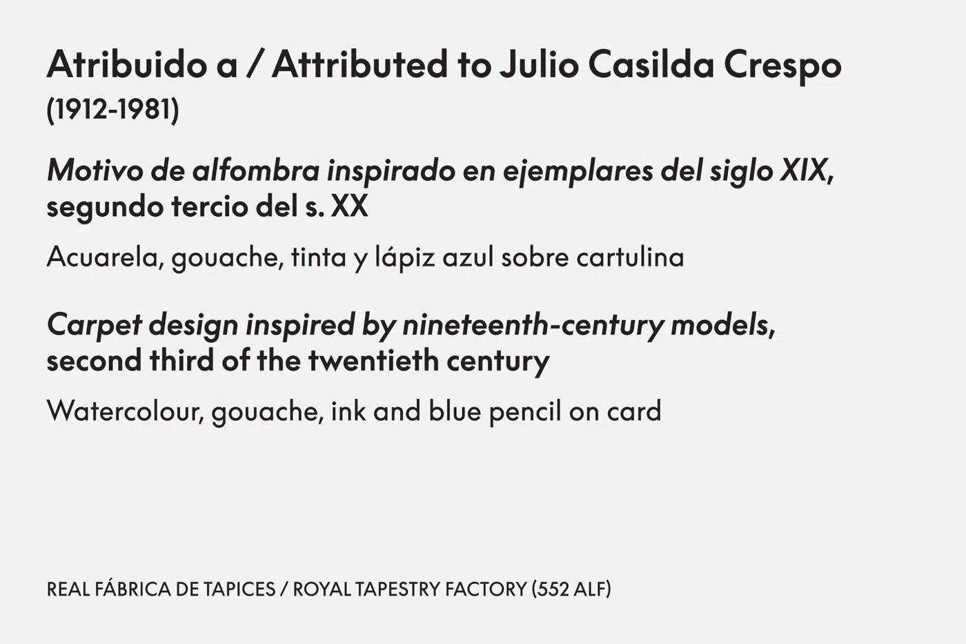 El plano flexible Julio Casilda Crespo short wall label